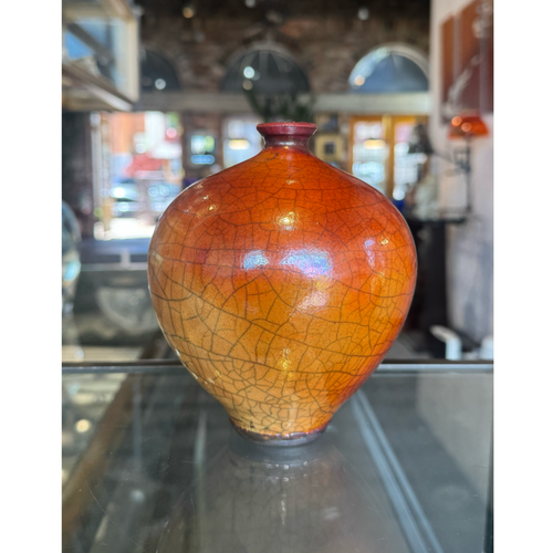 Raku Ferric Small Bud Vase