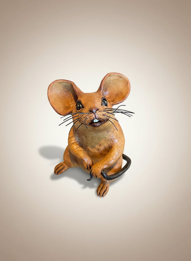 Handmade Ceramic Mouse Sculpture by Sumati Colpitts