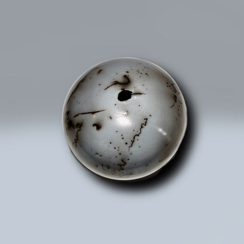 Grey Horsehair Glaze Orb - Seed Pot