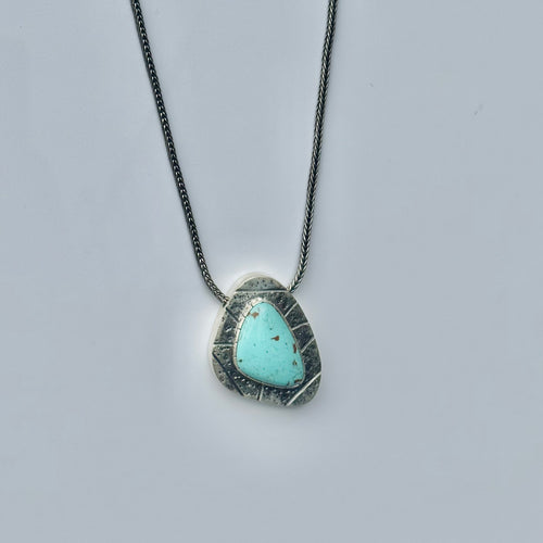 Sterling Silver Alacran Turquoise Pendent