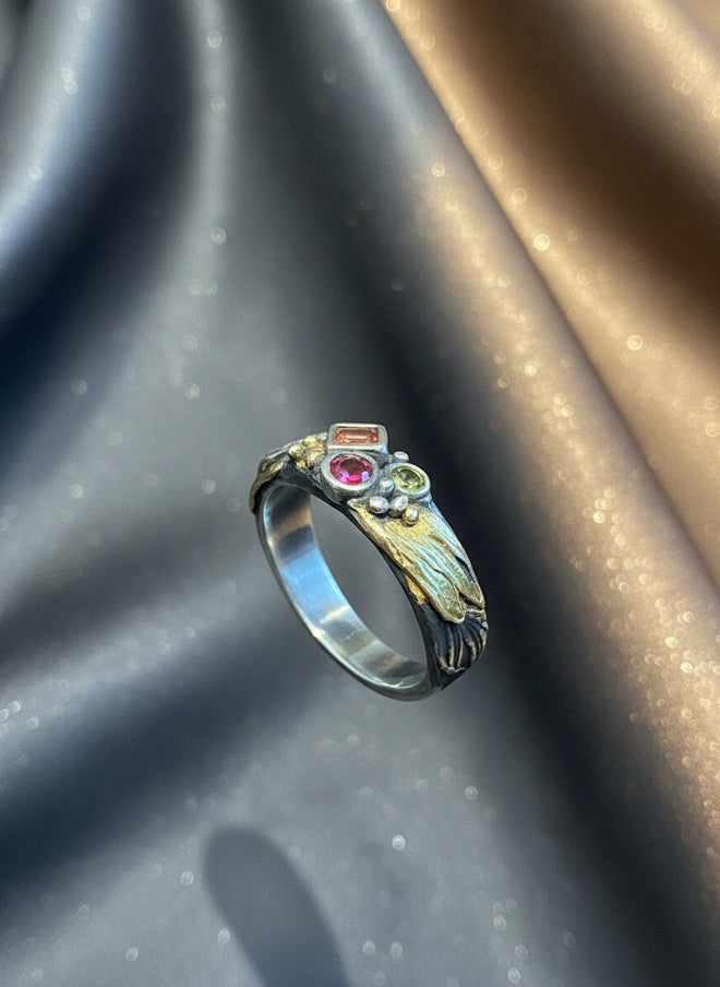 Sapphires & Ruby Ring - Handmade