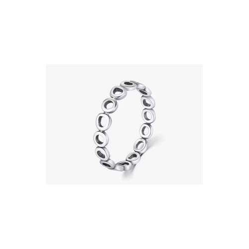 Sterling Silver Irregular Hollow Round Ring