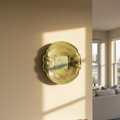 Green Ceramic Plate by Michael Weinberg
