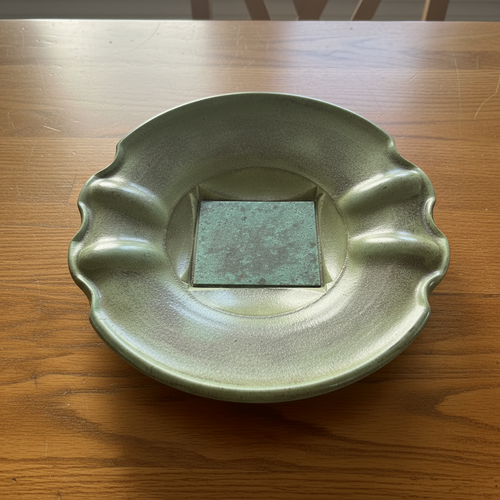 Green Ceramic Plate by Michael Weinberg
