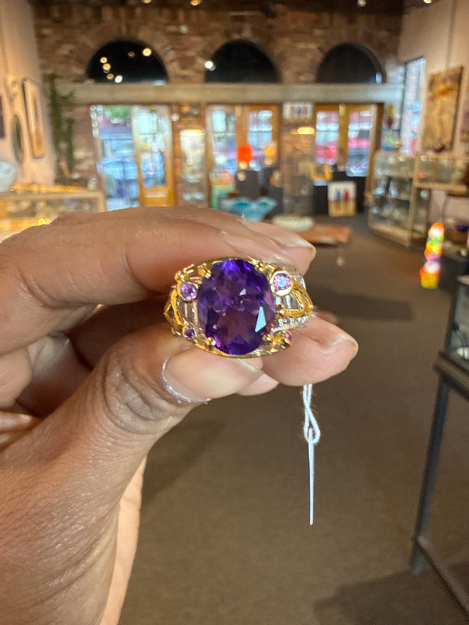 Amethyst & Rhodolite ring