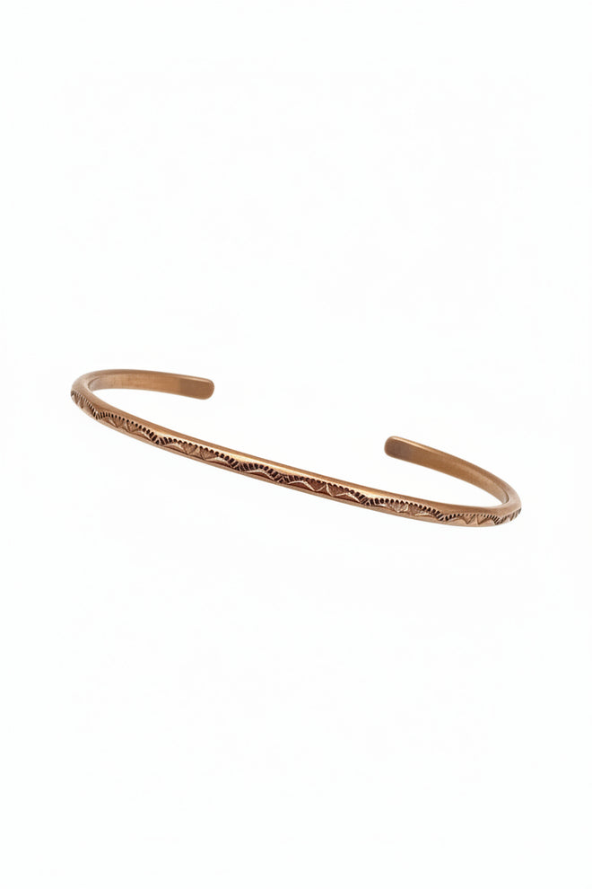 Petite Copper Cuff by Navajo Artist Bennie Watchman