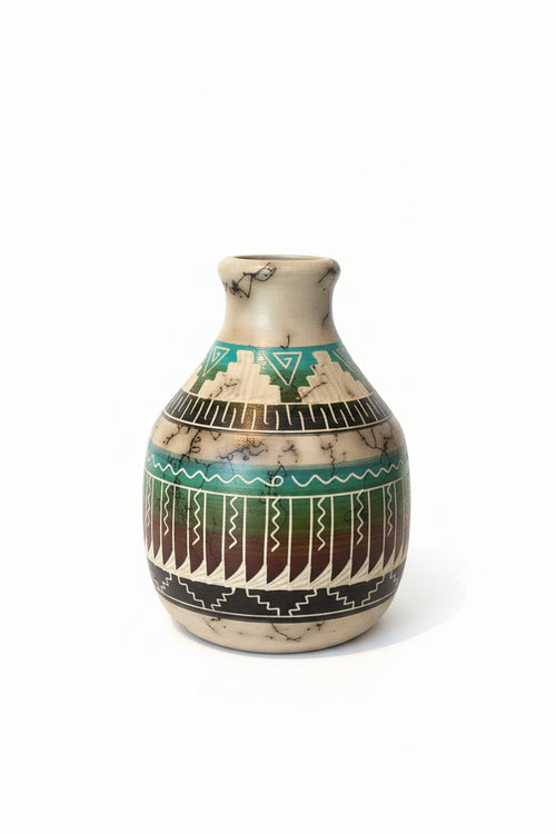 Navajo Carved Vase by Vanessa Sam