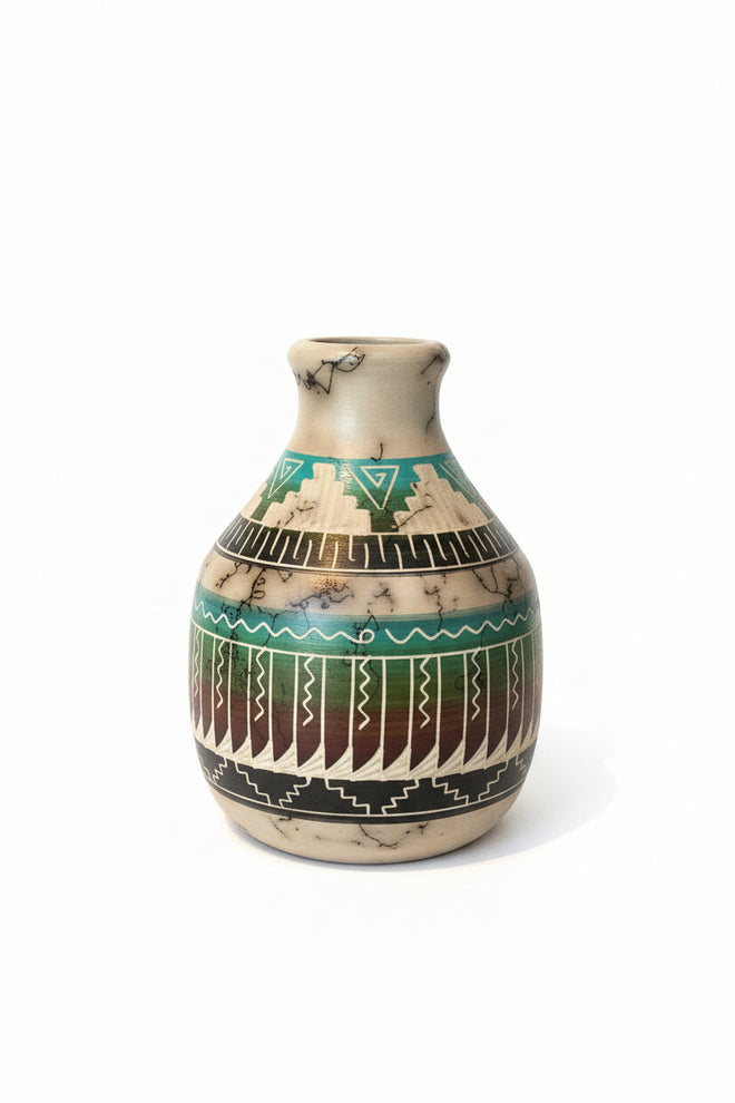 Navajo Carved Vase by Vanessa Sam