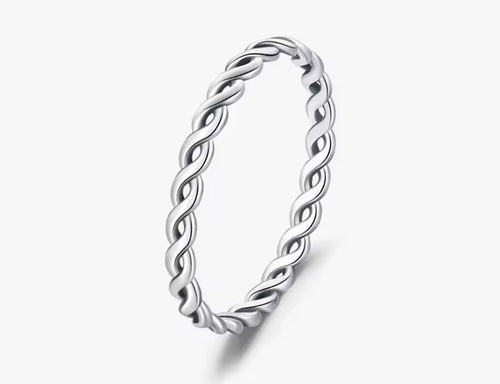 Sterling Silver Twisted Thin Ring