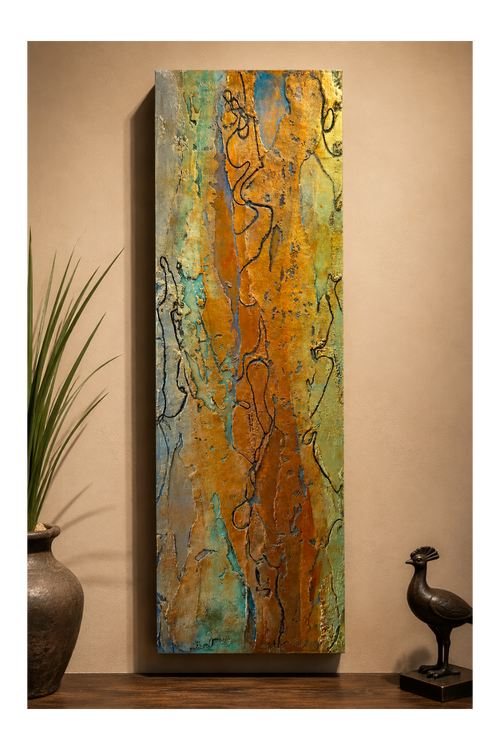 Canyon Light Wooden Panel Textured Artwork by Michael Lawrence