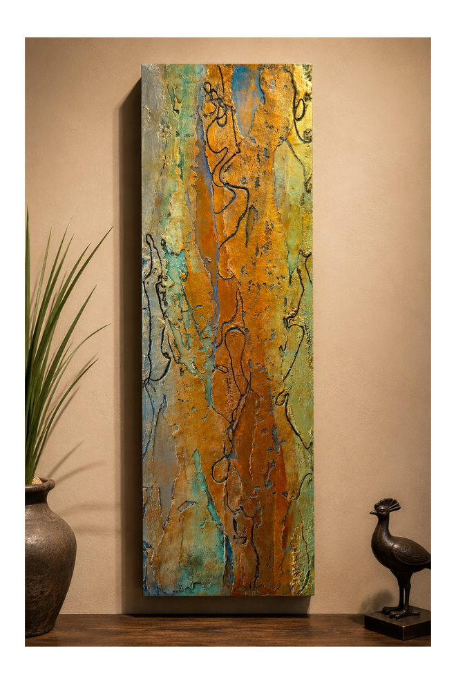 Canyon Light Wooden Panel Textured Artwork by Michael Lawrence