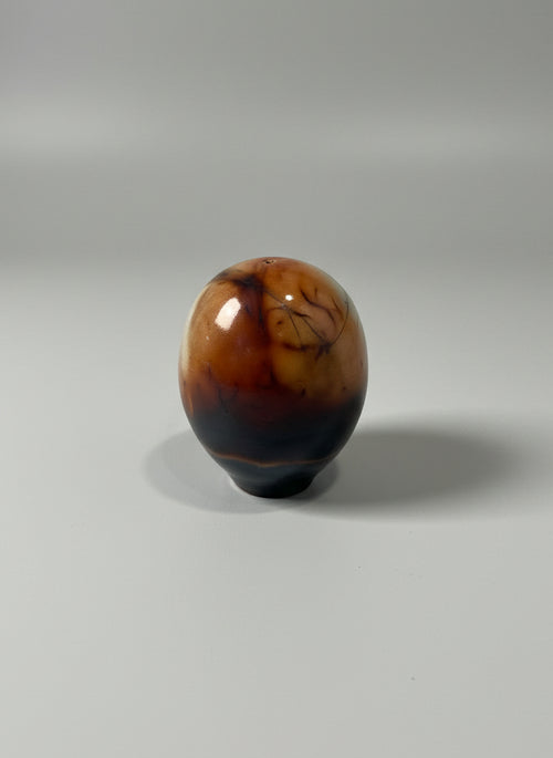 Small Saggar Fired Ceramic Orb -  5" H x 3.5" W  by Bob Smith