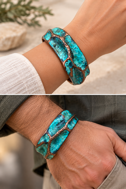 Handmade Copper Patina Cuff Bracelet – Chikako Myers