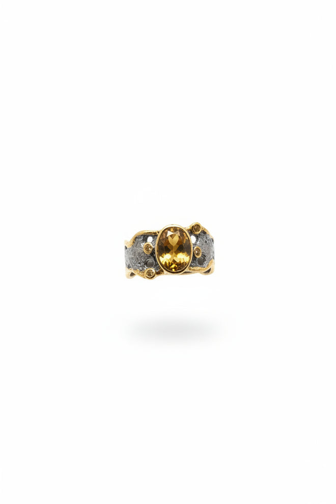 Citrine & Sapphire Ring Band