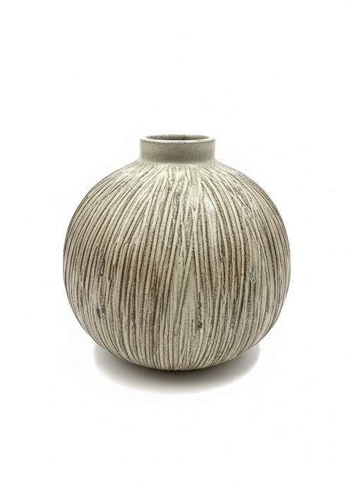 Handmade Textured Stoneware Ceramic Pot 5"hx5"w