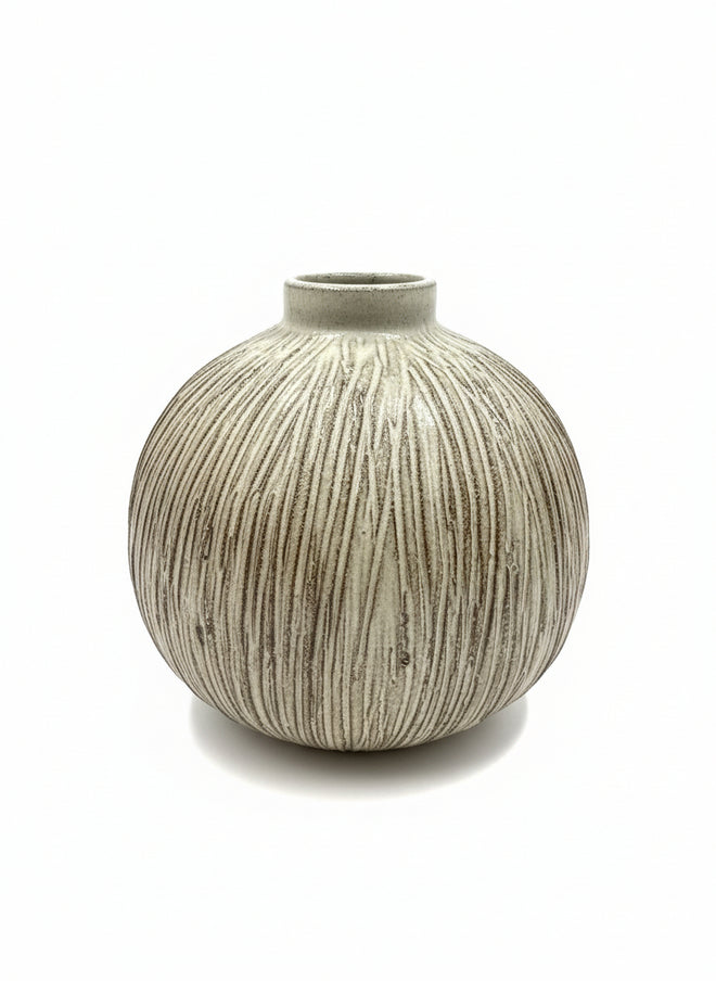 Handmade Textured Stoneware Ceramic Pot 5"hx5"w