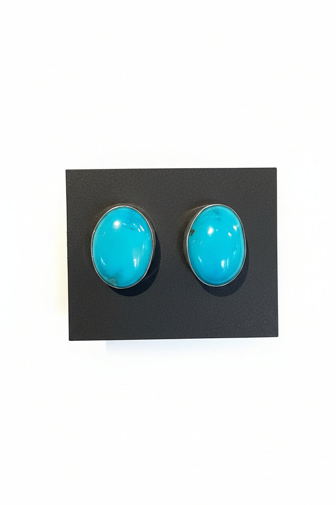 Turquoise Stud Post Earrings by Navajo Artist Gilbert Wilson