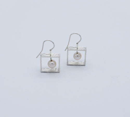 Pearl in Square Earings