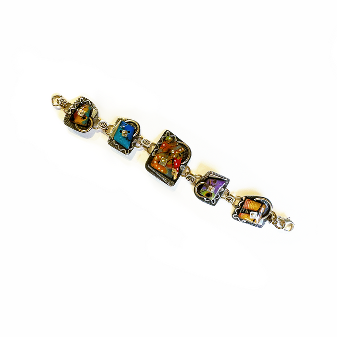 Savage Colorful Bracelet blue topaz & pyrite