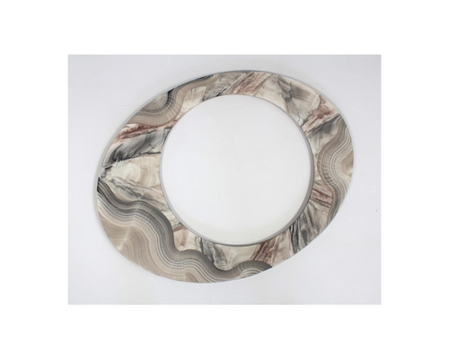 Hand Painted Asymmetrical Mirror - White River