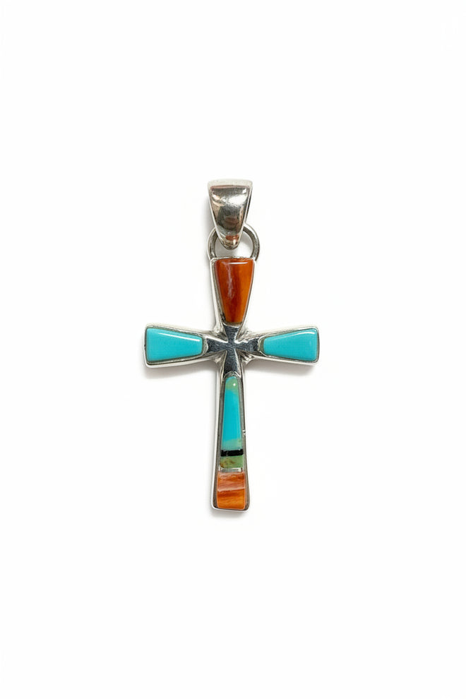 Multi Stone Cross - Handmade Navajo