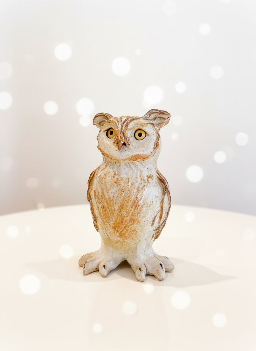 Handmade Ceramic Owl Sculpture by Sumati Colpitts – Raku Gallery