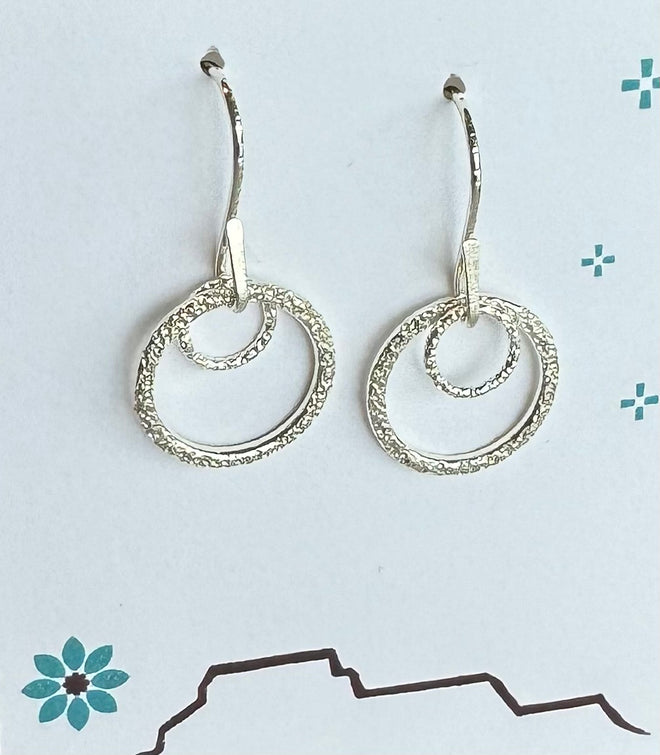 Two Moons Sterling Silver Drop Earrings