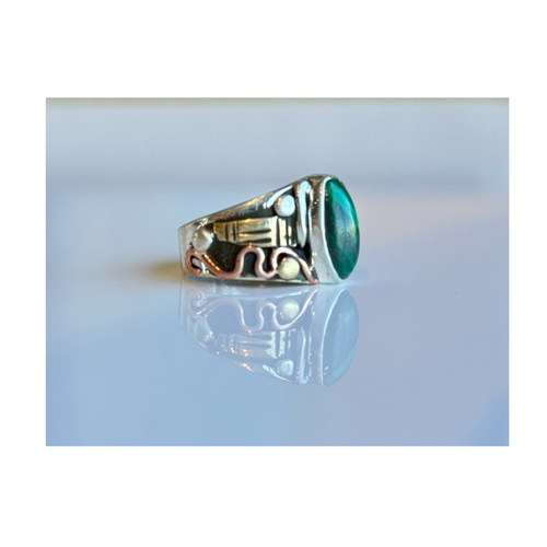 Malachite stone Inlaid Ring