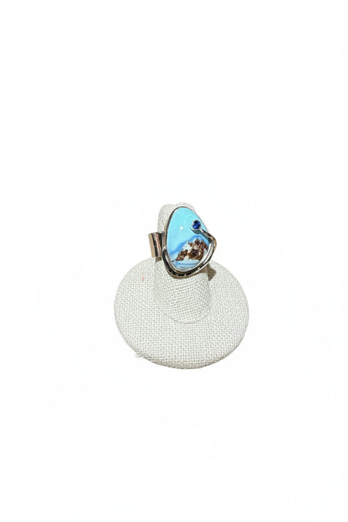 Lavender Turquoise & Blue Sapphire Ring