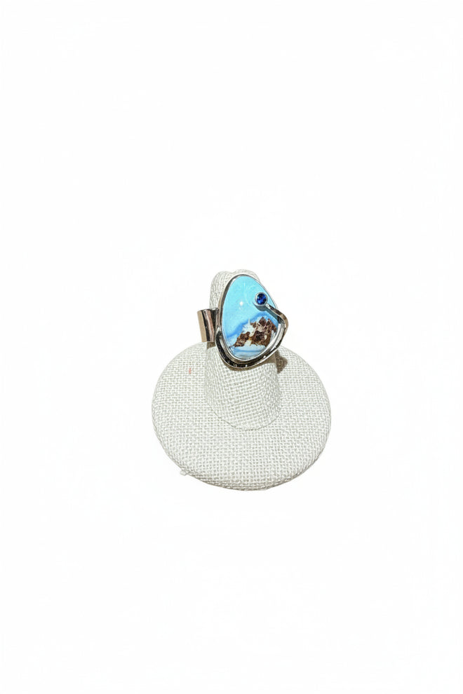 Lavender Turquoise & Blue Sapphire Ring