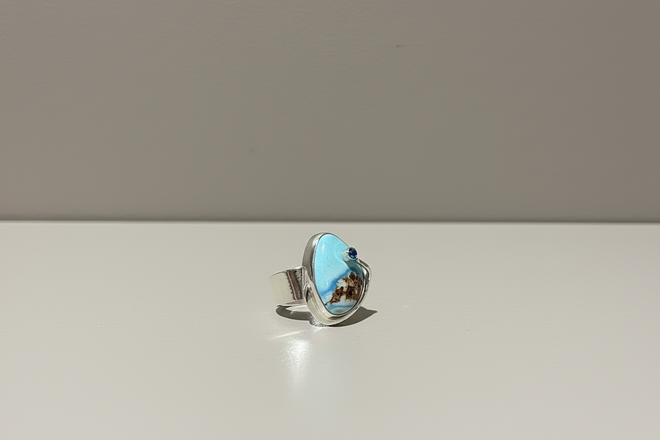 Lavender Turquoise & Blue Sapphire Ring