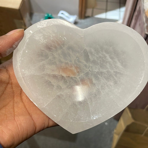 Selenite Bowl, Heart or Half Moon