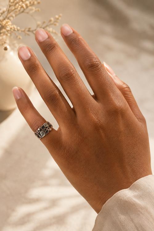 David Pritchard Mixed Metal Ring for Pinky Finger