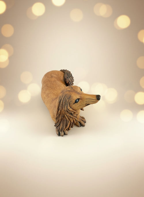 One-of-a-Kind Ceramic Daxie The Dog Sculpture – Handmade Animal Art for Home & Garden