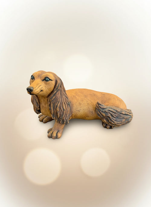 One-of-a-Kind Ceramic Daxie The Dog Sculpture – Handmade Animal Art for Home & Garden