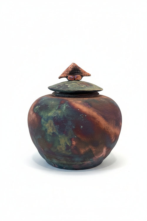 Raku Pot with Lid
