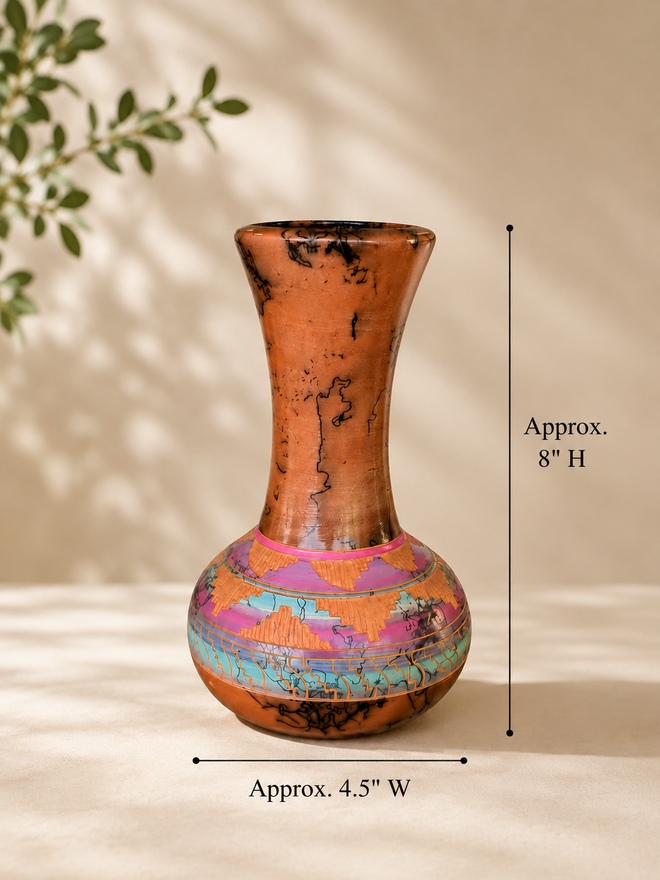 Dimensions of hand carved Navajo Horsehair Pot
