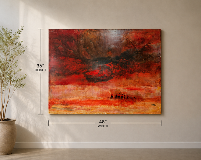The Day After II – Original Al Clymer Wounded Knee Painting, 36” x 48”