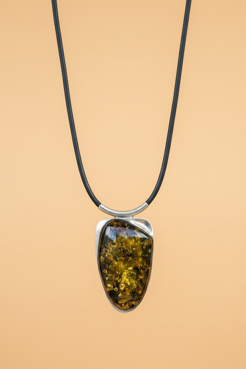 Sterling Silver Amber Necklace