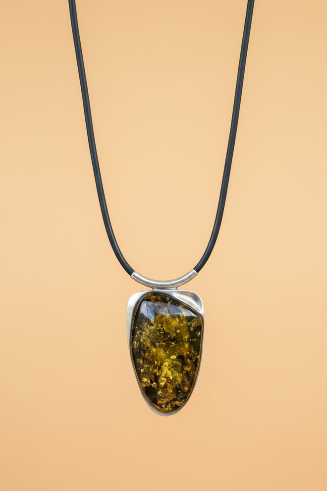 Sterling Silver Amber Necklace