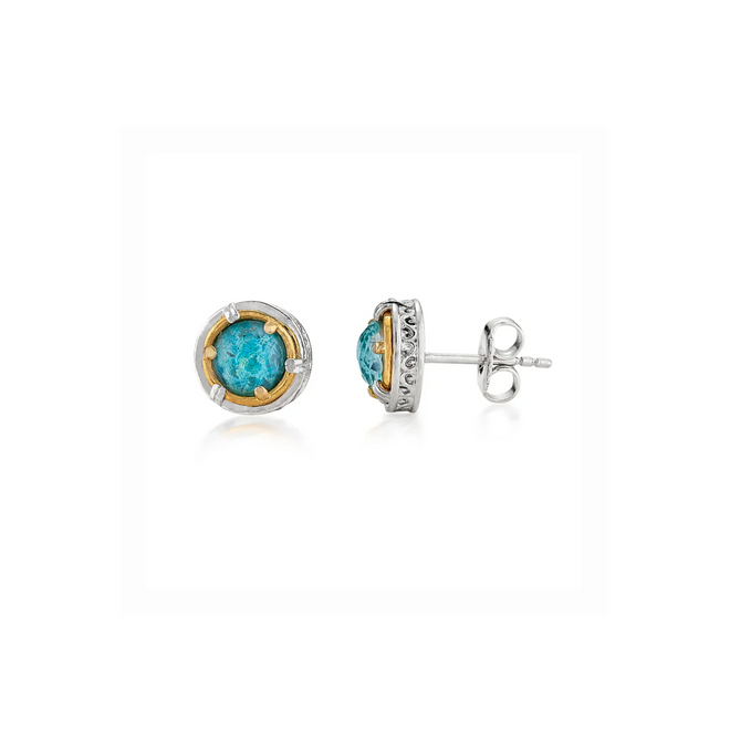 Petite 6 mm Chrysocolla Post Earrings