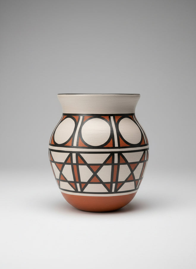 Santo Domingo Ceramics by Artist Reyes Lavito 6"H x 5.5"W