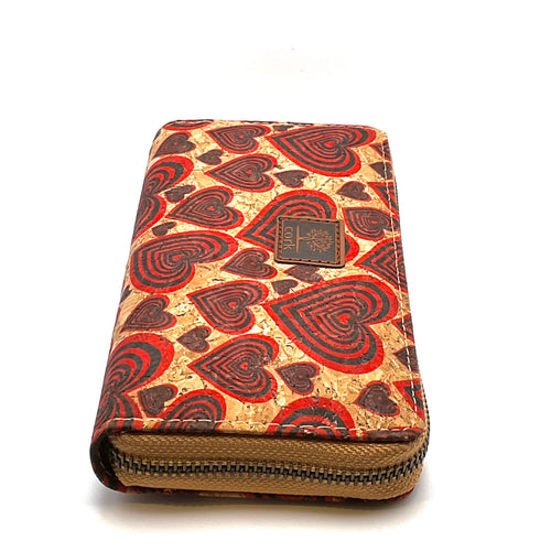 Natural Cork Women Large Zipper Wallet