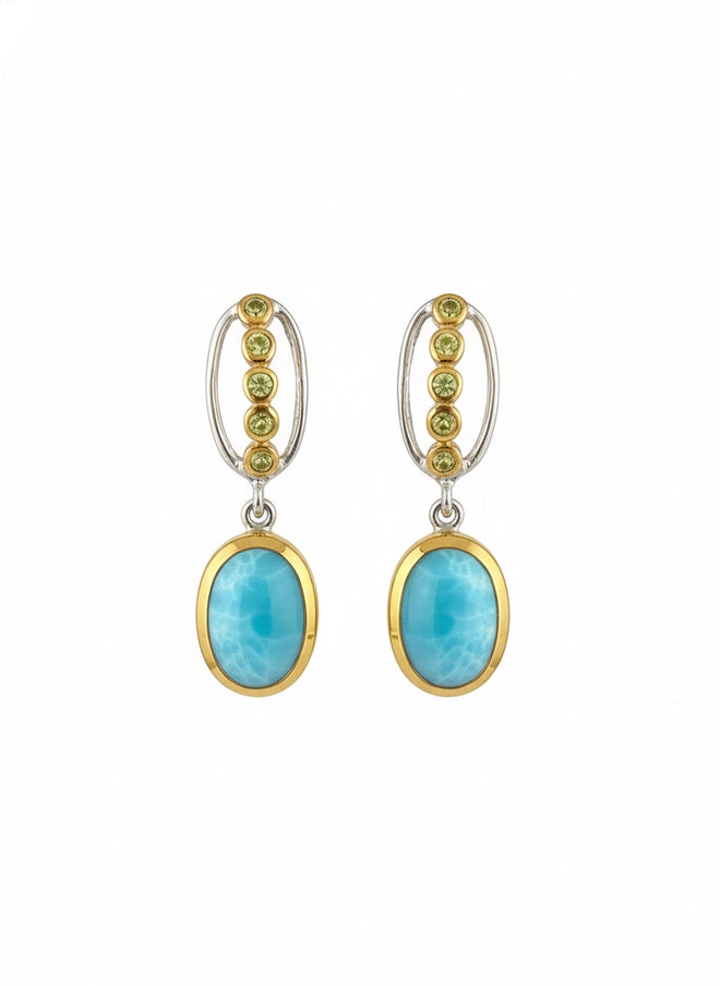 Larimar & Peridot Post Earrings