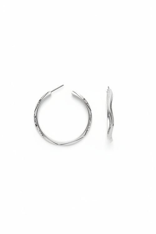 Sterling Silver Half Hoop Earrings by Navajo Artist Aline Tahe