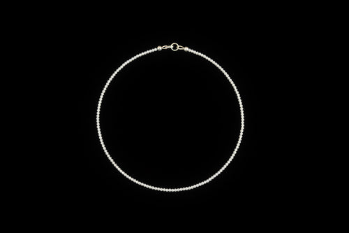 White Zircon Beaded Necklace