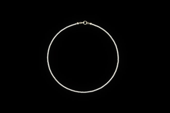 White Zircon Beaded Necklace