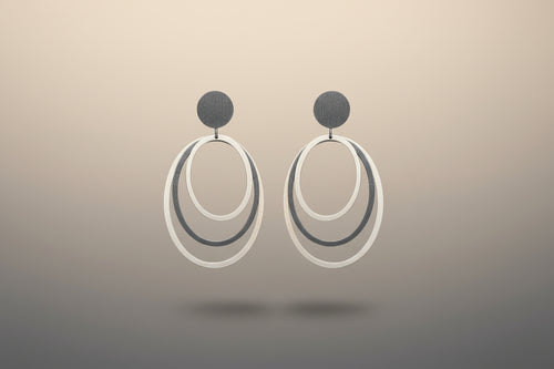 Sterling Silver 3 Oval Post Earrings