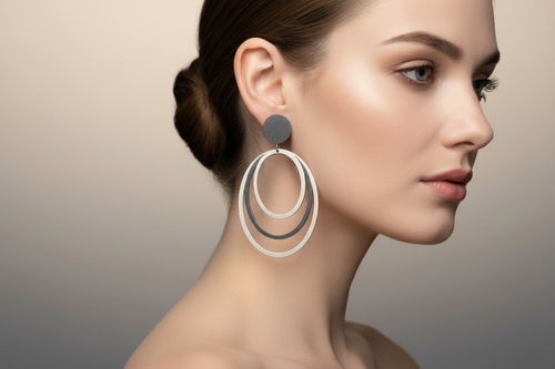 Sterling Silver 3 Oval Post Earrings