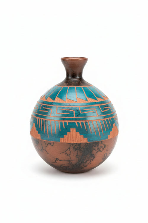 Navajo Ceramic Vase by Manuel Brieno 5.5"H x 4.5"W